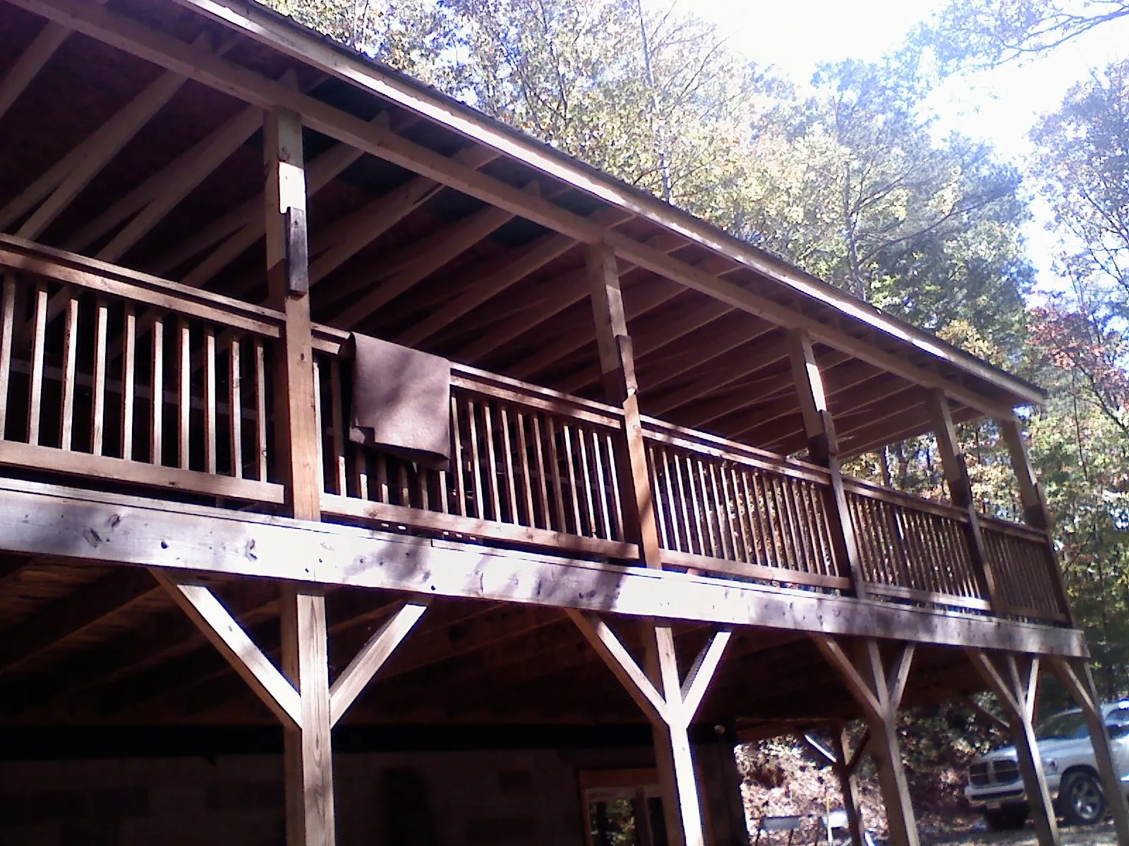 Timber framing under a new elevated porch and deck — Roof Leak Repair in Vermillion by Roofing Brothers